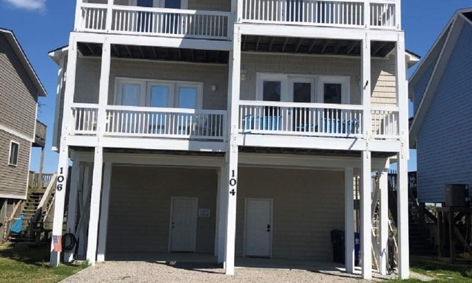 North Topsail Beach House | Great views from four different decks of both ocean and Intracoastal Waterway