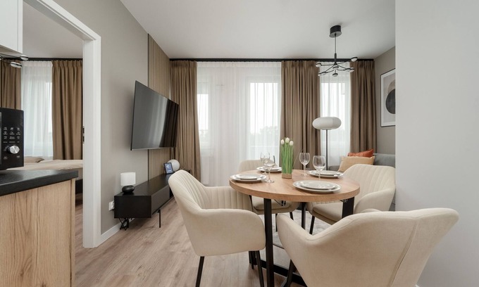 Krzyki Apartment | Grey and Beige Apartment by Renters