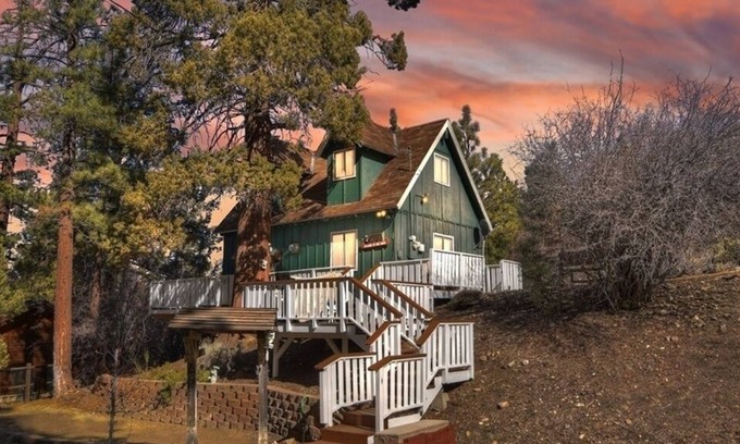 Big Bear City Cottage | Grimm's Hidden Cabin - Secluded Hideaway With A Large Fenced Yard Giving The Feeling Of Privacy! 2 Bedroom Cottage