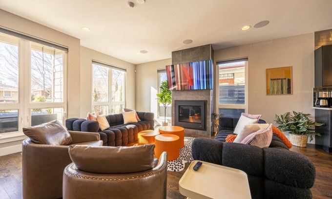 Sloan Lake Apartment | Group Luxury: Heated Pool, Rooftop Spa, Indoor & Outdoor Fire Pits