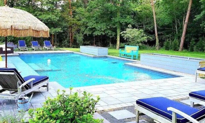 North Bellport House | Guesthouse duplex apartment with gorgeous pool & gardens!