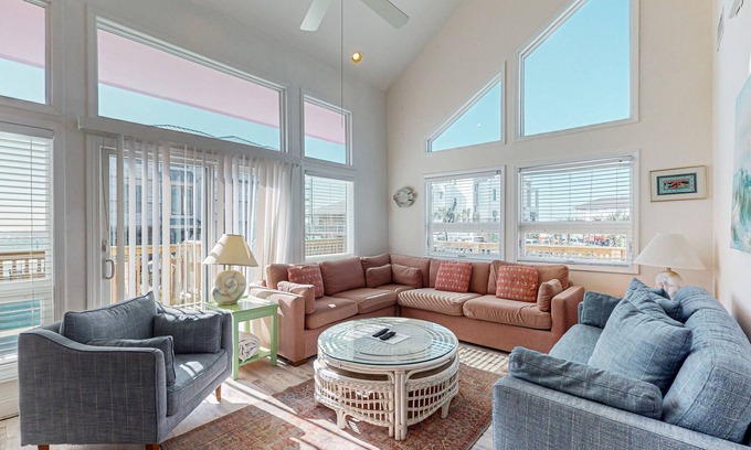 Gulf Trace House | Gulf view home across the street from the beach - walk to shops/restaurants