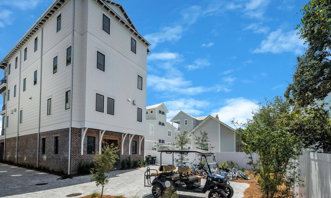 San Juan House | Gulf Views! Elevator! Private Heated Pool! Low-Speed Vehicle! Steps to Beach!