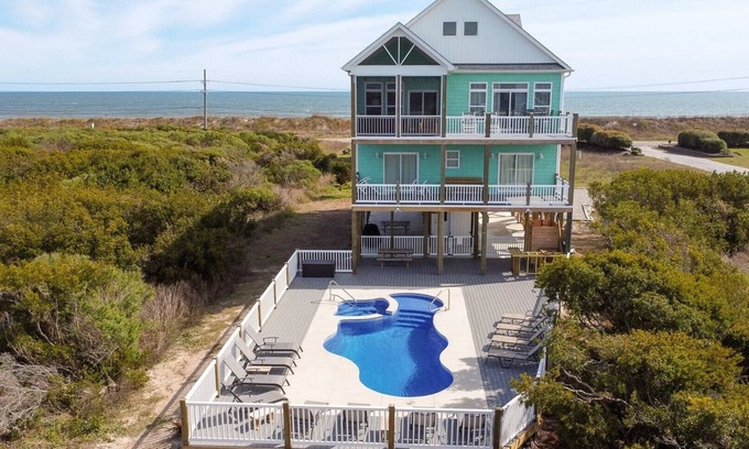 Sneads Ferry House | HartSea - LUXURY 2nd Row Home - Elevator, Pool, Boat Ramp & Beach Access