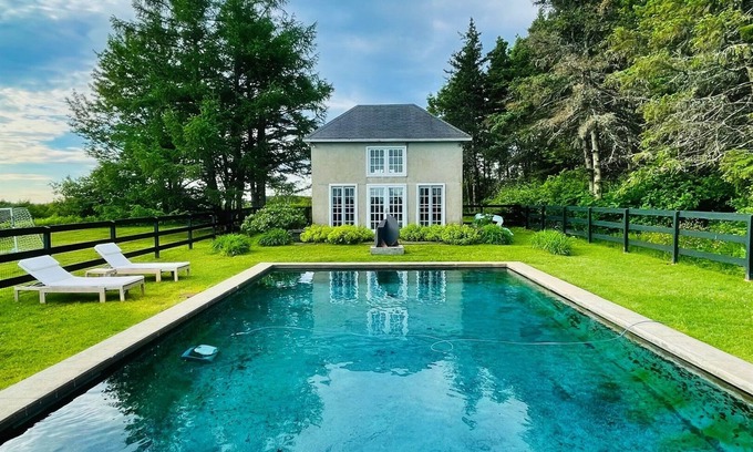 Cooperstown - Otsego Lake House | Hawk Field Pool House - inground pool - breath taking country views