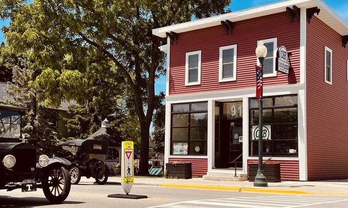 Elkhart Lake Condo | Heart of the Action, Village Square Upper Condo Sleeps 8