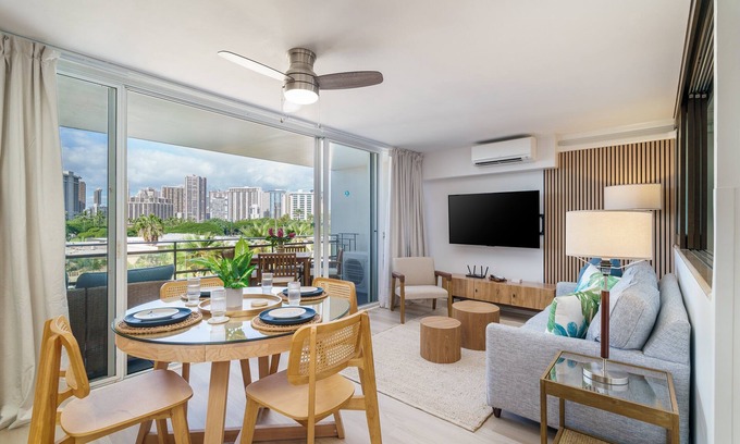 Honolulu Condo | Heart of Waikiki! Modern 2-bedroom/1-bath, Short walk to beach, FREE Parking!