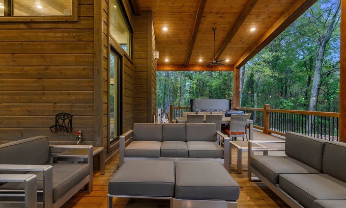 Hochatown Cabin | Heated Pool|Hot Tub|PlaySet|Pet Friendly|10 Guest|3BD
