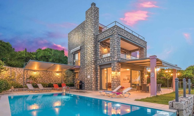 Lygia Villa | Hillside villa with private pool BBQ & terrace.