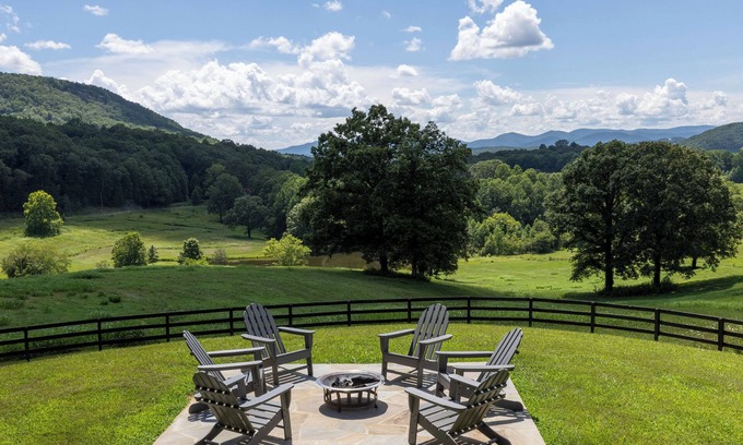 Clarkesville House | Historic Valley Views | 5BR Retreat w/Hot Tub, Porch, Firepit & Game Room