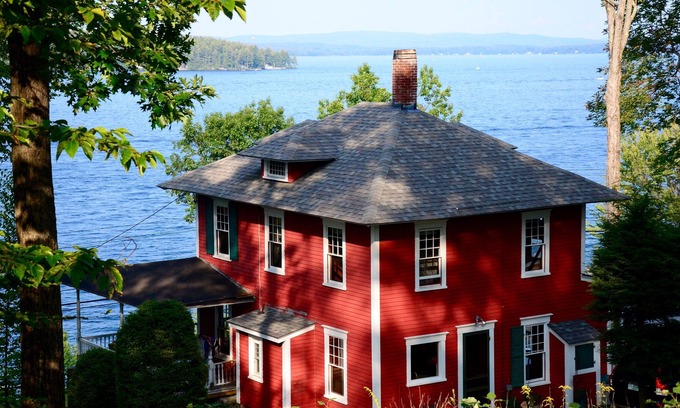 Gilford House | Historic Waterfront Winnipesaukee Cottage w/ Best Lake View