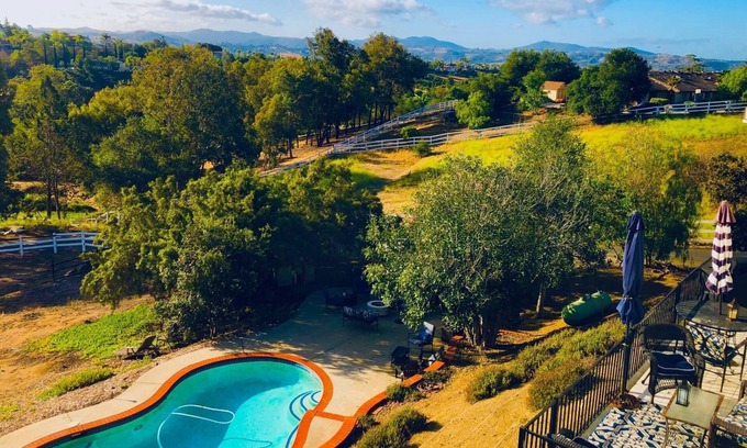 Fallbrook House | Holiday stay at Ranch with lovely Rolling Hill views + pool