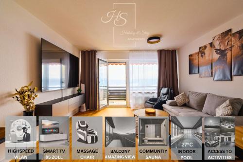 Schonach im Schwarzwald Apartment | Holiday&Stay, Pool, Massagesessel, 85Zoll TV, Küche