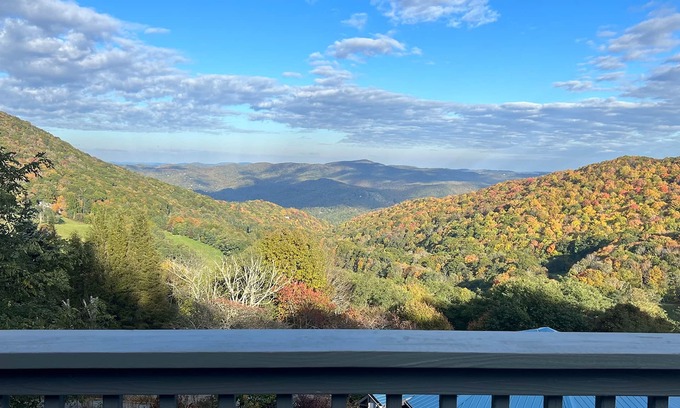 Seven Devils House | Home overlooking the mountains with a spacious deck, firepit, grill, W/D, & AC