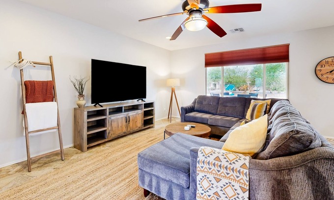 Greer Ranch North House | Home with private pool, amazing outdoor area, firepit, movie room, & home office