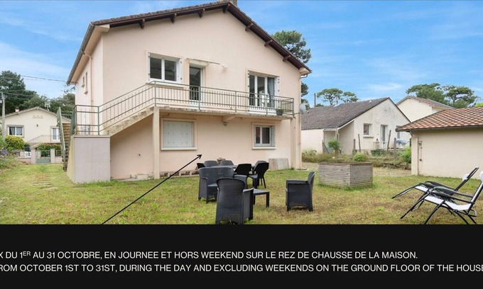 Saint-Brevin-les-Pins Ski Chalet | House and garden, 600 m from the sea, in St Brevin