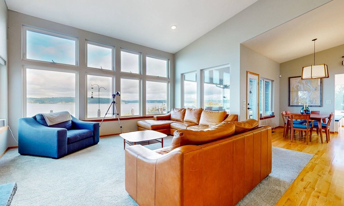 Langley House | House in Langley with sound & mountain views, firepit, & private hot tub