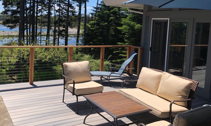 Bernard House | House with Water View and Fireplace on Deck