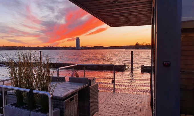 Schleswig Boat Rental | Houseboat Fjord Dory with bio-sauna and roof terrace in Schleswig