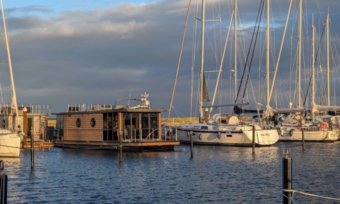 Wendtorf Boat Rental | Houseboat Fjord Stella with bio sauna and roof terrace in Wendtorf/Kiel Fjord