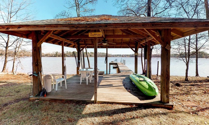 Batesburg House | Huge, Dog-Friendly Waterfront Cabin w/ Private Dock and a Play Structure