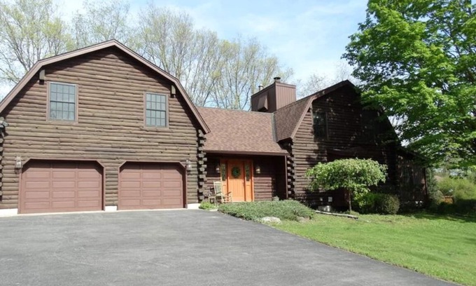 Lake George House | Huge Rustic Lake George Area Log Home - Indoor hot tub & Sauna, Pool, 5BR 3BA