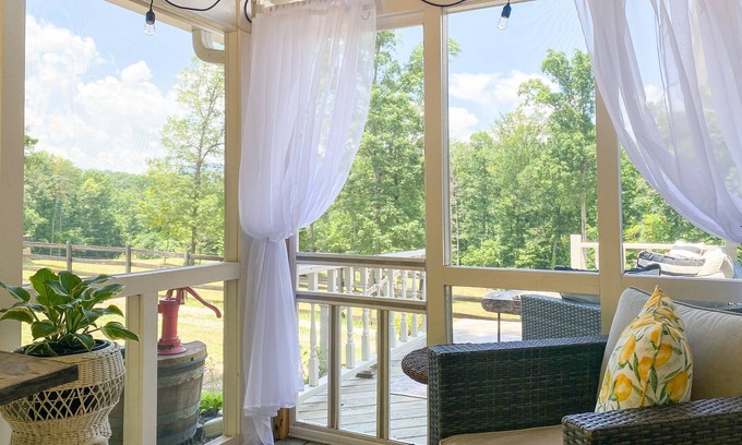 Helen Cottage | Idyllic cottage short drive to Helen with lovely views, furnished porch, firepit