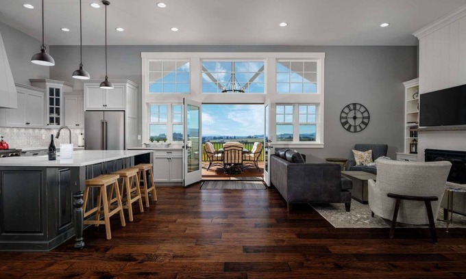 Yamhill House | Incredible New Farmhouse Above Vineyard on 80+ Acres w/Huge Deck & Ping Pong In Heated/AC Garage