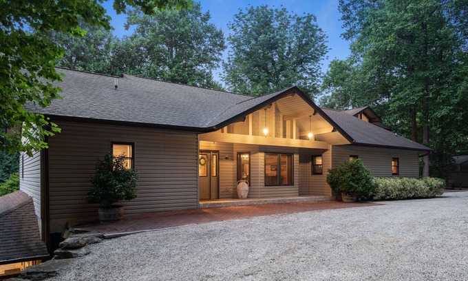 Hendersonville House | Indoor Pool, Theatre, Sauna, Large MTN Timber Frame Home