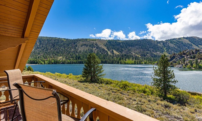 June Lake Condo | Interlaken 34, overlooking beautiful Gull Lake.