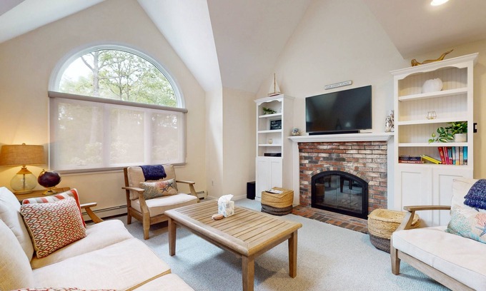 East Falmouth House | Inviting dog-friendly home with furnished deck & firepit, near golf