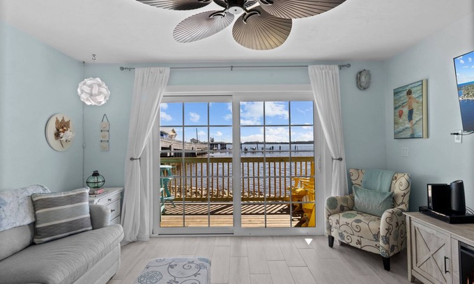 Cedar Key Condo | Island Place 111 Downtown with Pool, Watch the Dolphins Play!