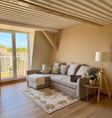 Palanga Apartment | Jūros butas - du miegamieji ir svetainė su sofa lova