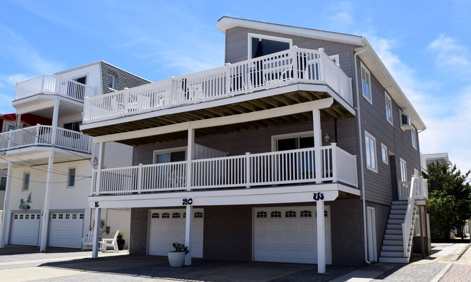 Townsend's Inlet House | JUST A FEW STEPS TO THE BEACH! Beach block! + A half court basketball area for the kids to play.