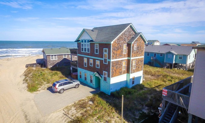 South Nags Head House | K1054 The BU. Ocean Views, 60 Ft to the Beach, Pool Table, Hot Tub, Pets OK!