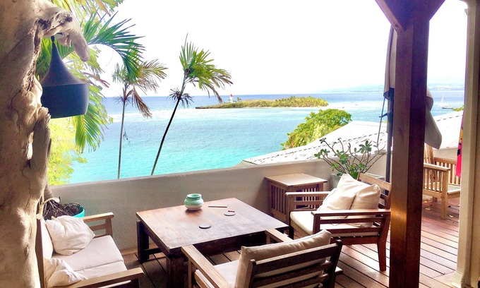 Perinet Apartment | Kazasoley breathtaking view of Gosier islet, 400 m from the beach