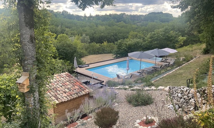 Saint-Martin-de-Villereal House | L'Antre des Bastides - Charming gîte - Private pool & Jacuzzi