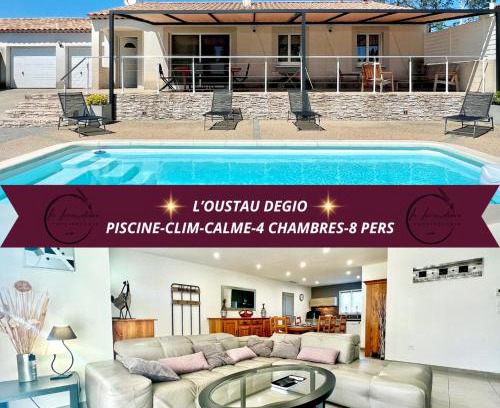 Istres Villa | L'Oustau Degio - Villa Provence, Piscine, CLIM, Calme, 4 chambres, 6 lits, 2 salles de bains, 8 personnes