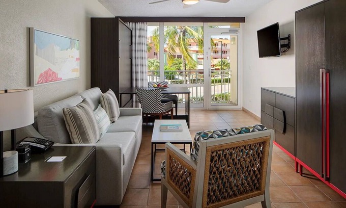 Oranjestad-West Apartment | La Cabana Resort in beautiful Aruba, 1 Bd, 1 full bath suite with balcony.