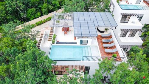 Ek Balam Village Apartment | La Linda Luxury Two Story Apartment Huge Terrace Next to the Pool