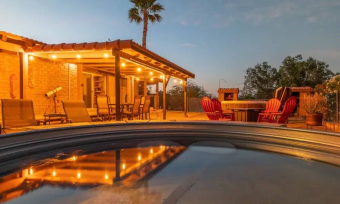 Borrego Springs House | La Paz - Adobe desert home on 6 acres, hot tub, cowboy pool, hiking