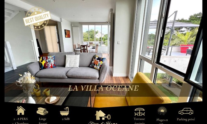 Le Pouldu House | La Villa Océane, Elegante, Plages, Gr34, 2-8 Pers
