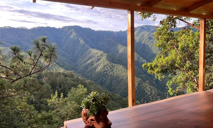 San Jose del Pacifico Cabin | Laberinto del Pacifico Cloud Cabin with Forest and Mountain View