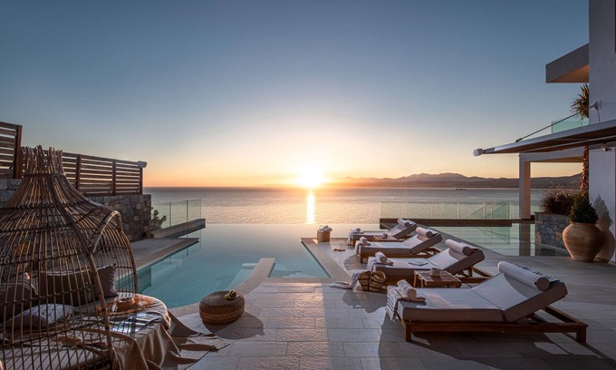 Agia Pelagia House | Lady Sea 6 Bedroom Villa with Heated Pool & Private Beach Access
