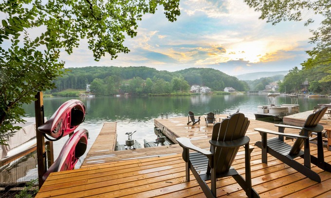Waleska House | Lake Arrowhead Luxury Lakefront Cottage - Massive Dock- Best View on the Lake