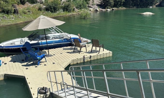Bass Lake House | Lake Front Home with Dock Gameroom & Boat rental option-
