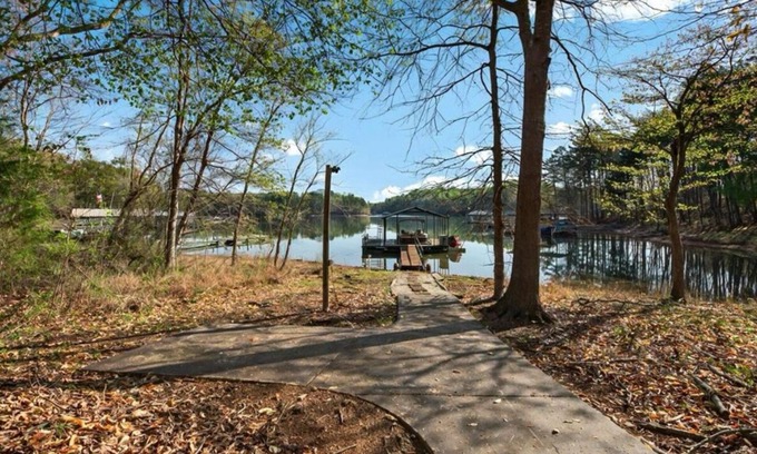 Fair Play House | Lake front with dock home in charming Fair Play with AC, fitness room