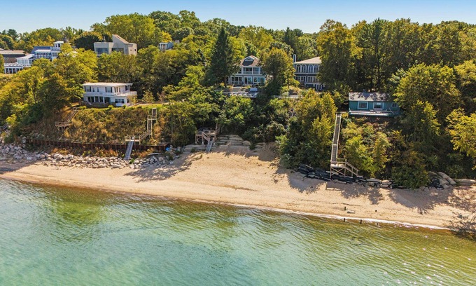 Union Mills Villa | Lake MI Beach Front Home w/Private Pool, Hot Tub, Home Gym & 6 Ensuite Bedrooms!