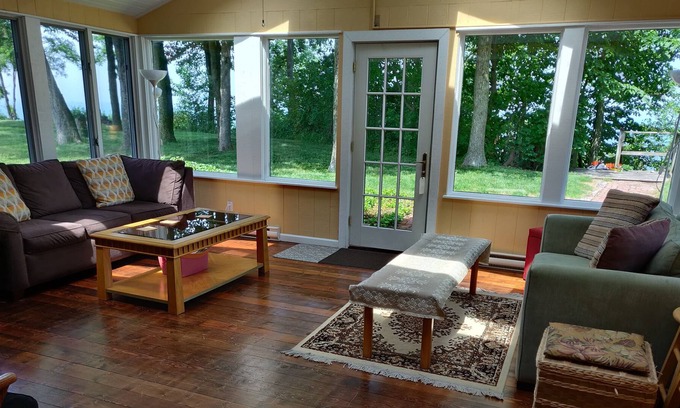 Riverside House | Lake Michigan Mansion and Coach House - Huge Yard - Private Stairs to Lake