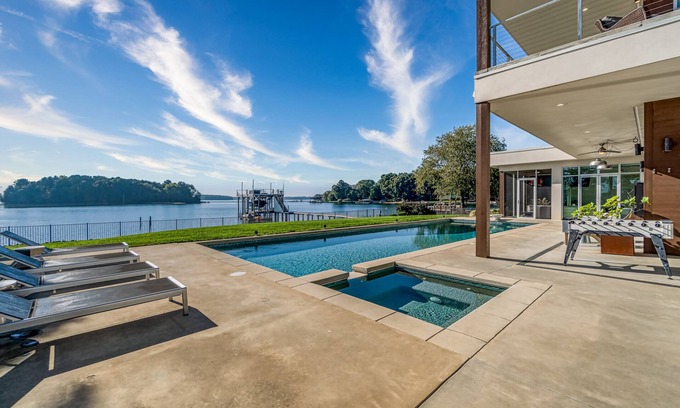 Mayhew House | Lake Norman Lakefront w/Pool ~ AMAZING Lake Views ~ Indoor PICKLEBALL with A/C
